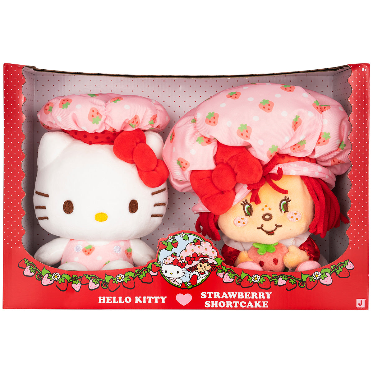 Hello Kitty and Friends 8-Inch Strawberry Shortcake x Hello Kitty Plush 2-Pack - Image 3