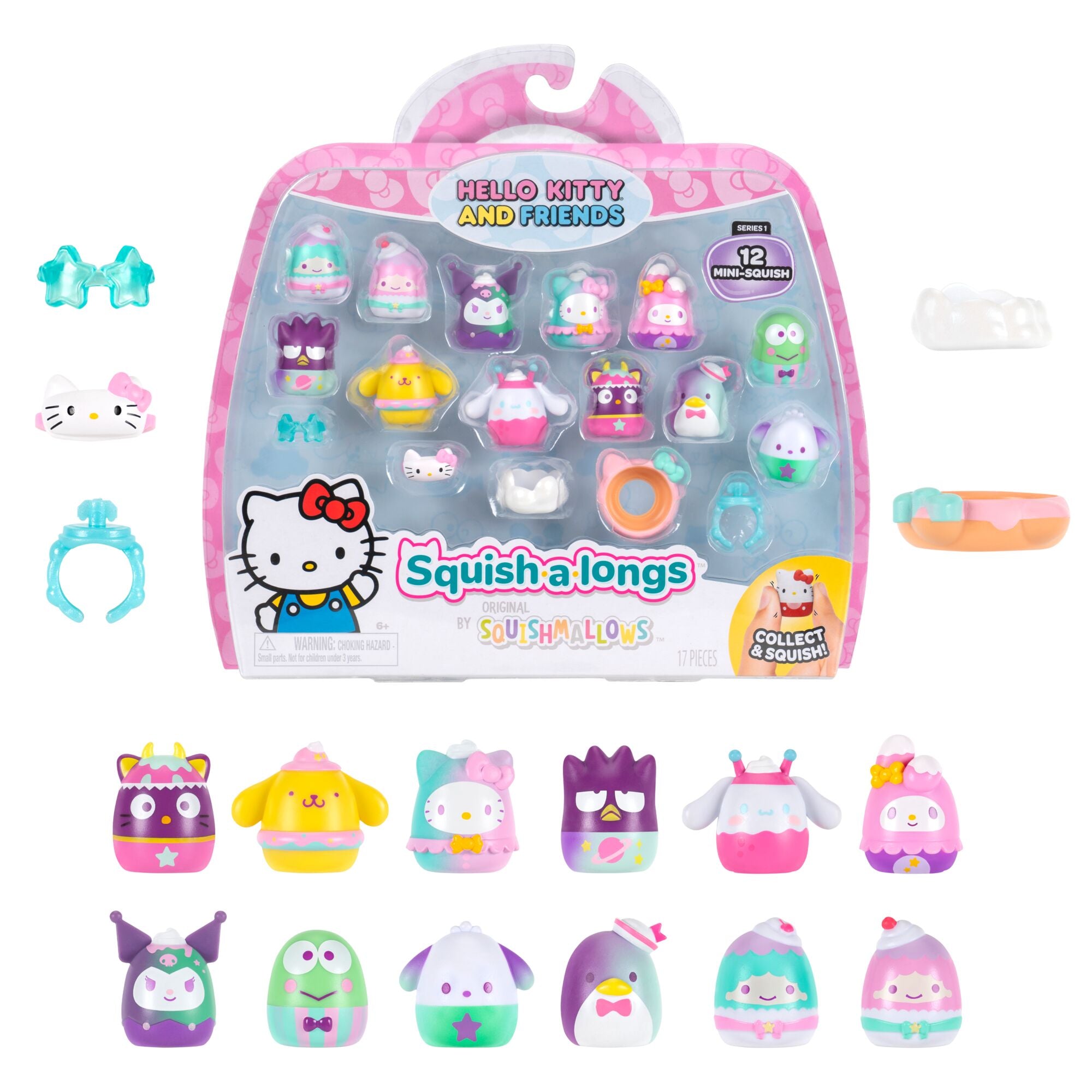 Squish-a-longs Hello Kitty and Friends Dreamland 12-Pack