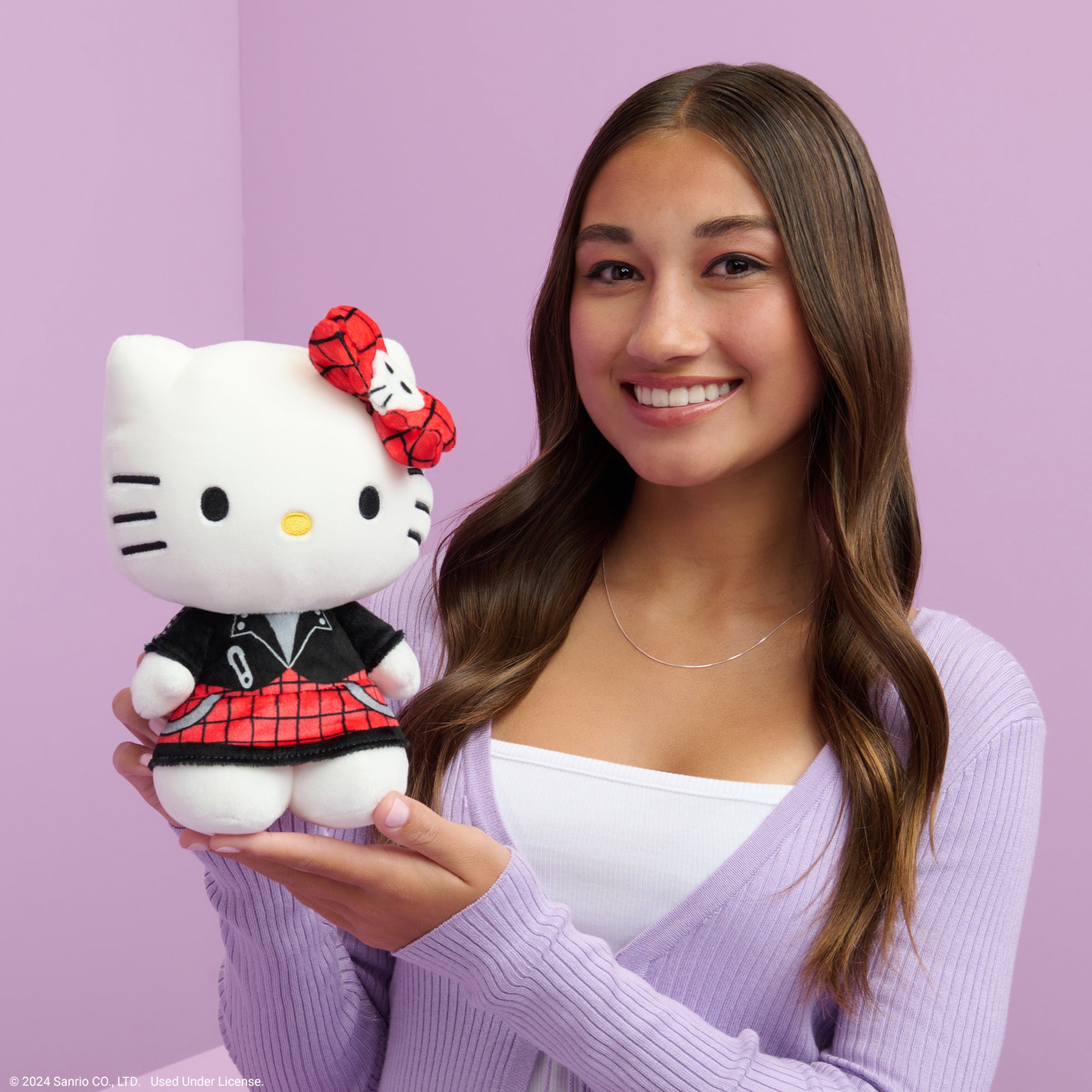 Hello Kitty and Friends Series 2 - Hello Kitty 8-Inch Red Punks Plush - Image 3