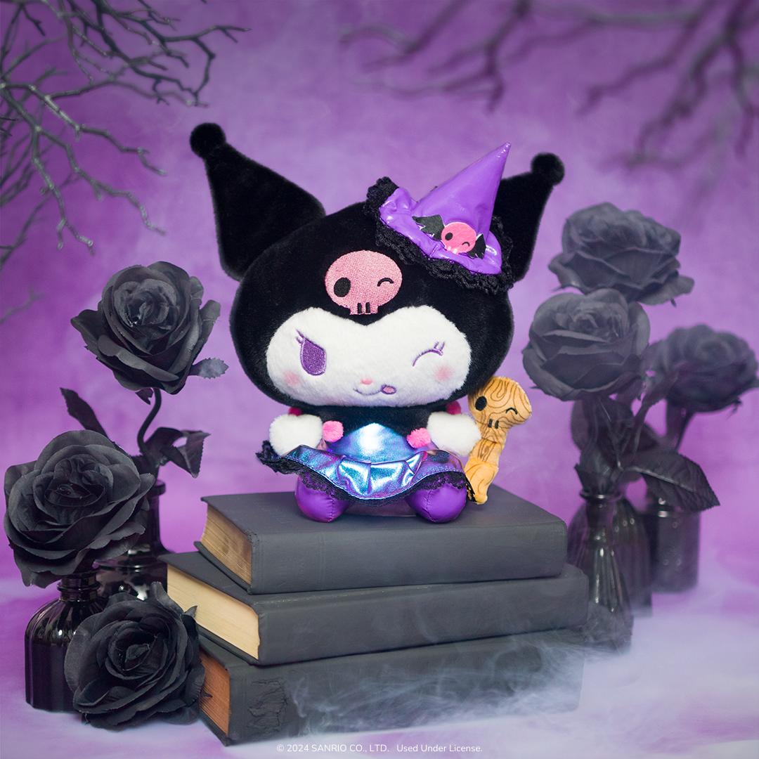 Hello Kitty and Friends 8-Inch Kuromi Halloween Plush Wearing a Witch Costume - Image 3