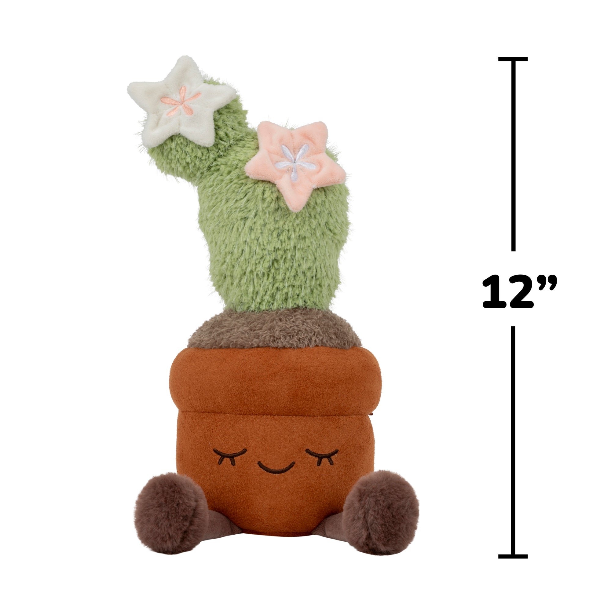 Greenhouse by Russ 12-Inch Brown Flower Cactus Plush - Image 5