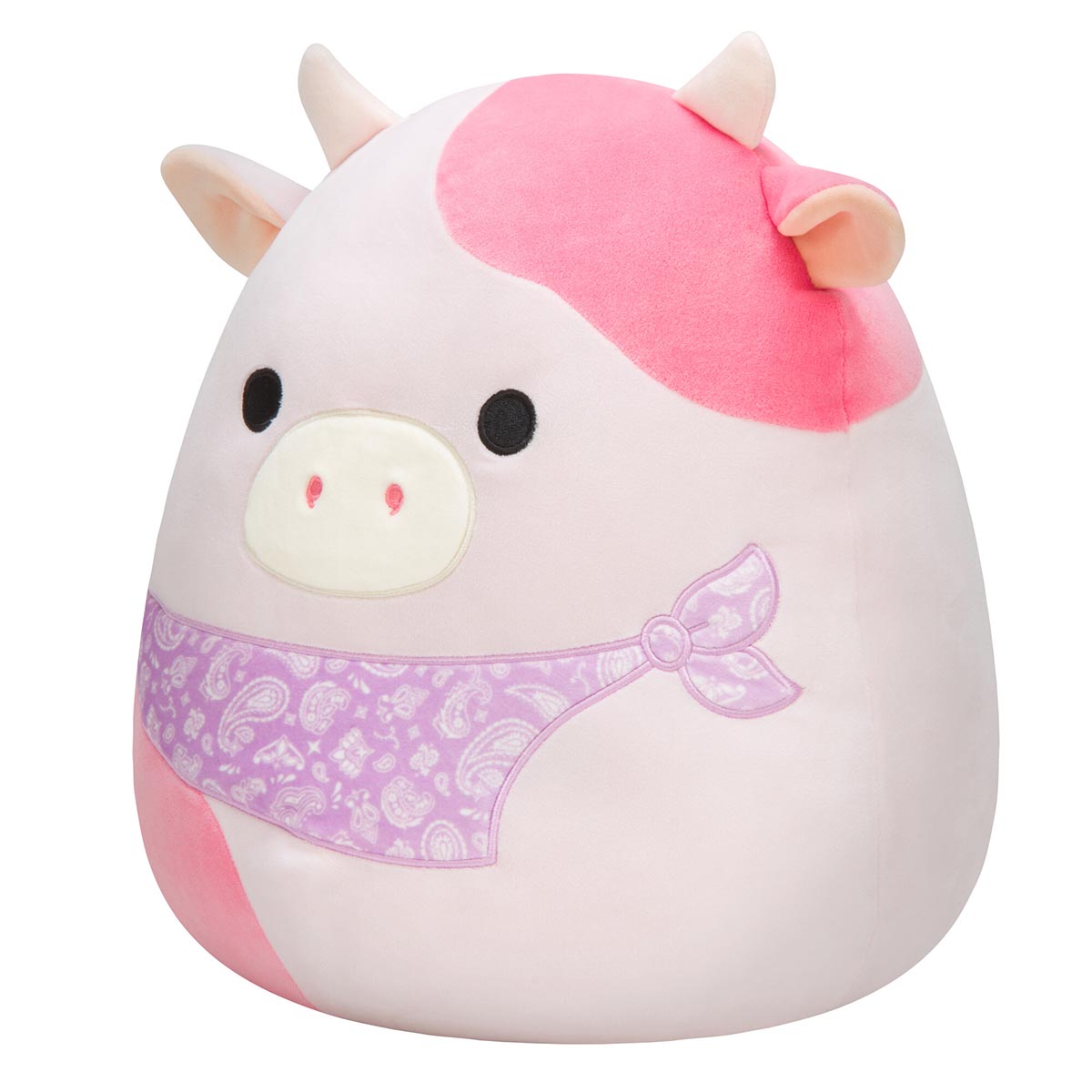 14-Inch Reshma the Light Pink Cow with Purple Bandana - Image 2