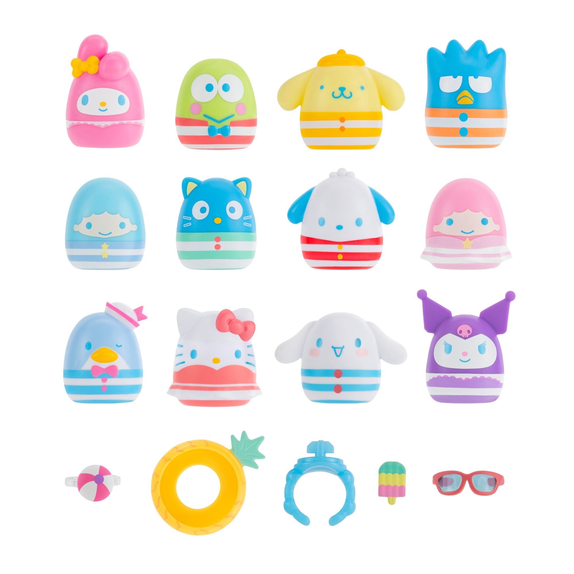 Squish-a-longs Hello Kitty and Friends Pool Party Mini-Squish + Accessory 12-Pack - Image 2