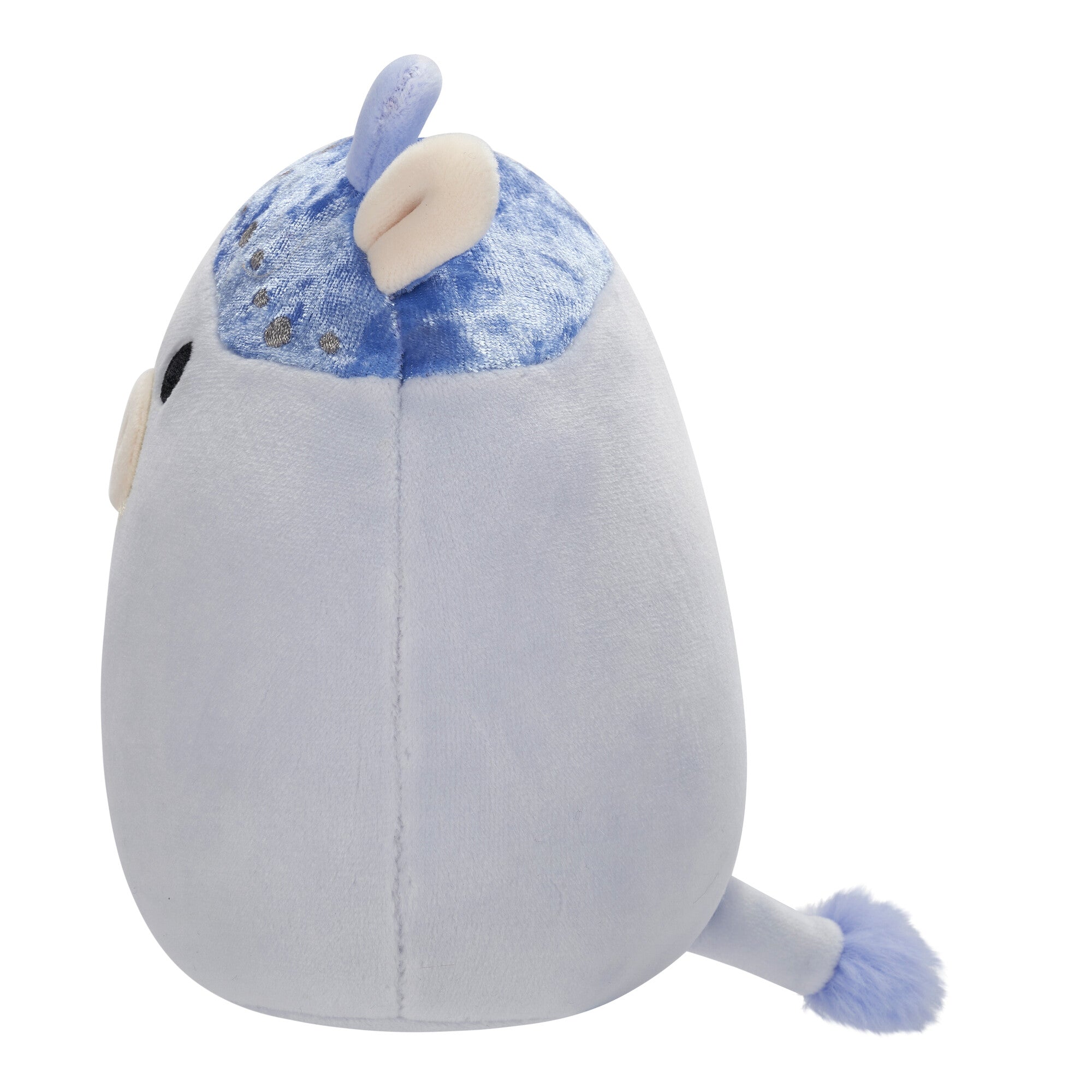 5-Inch Marzio Light Blue Velvet Cow - Image 3
