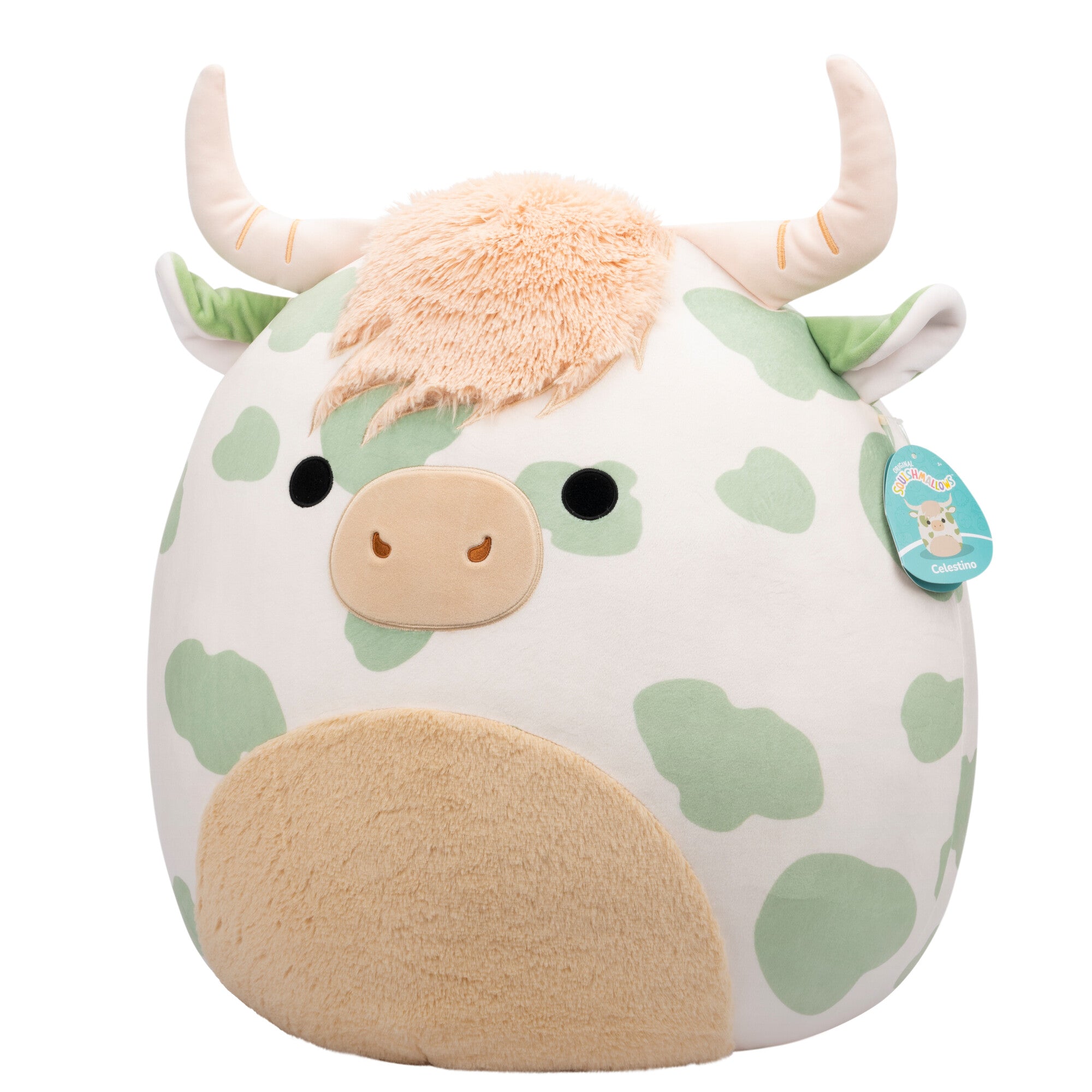 20-Inch Celestino the Sage Green Spotted Highland Cow - Image 2