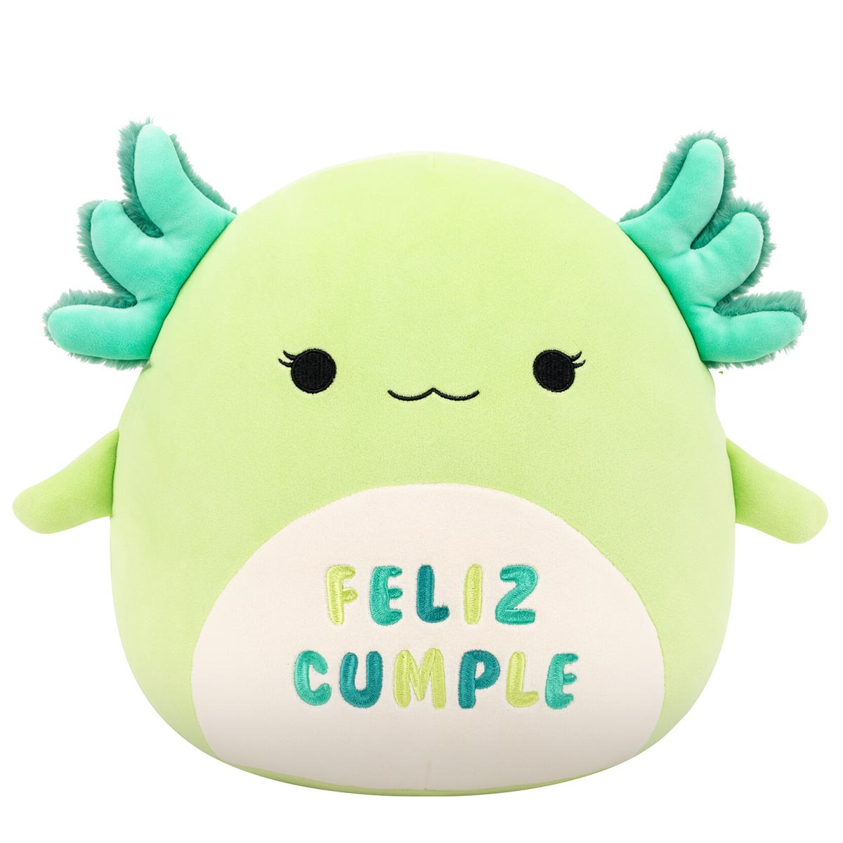 12-Inch Mipsy the Green Axolotl with Feliz Cumple Embroidery