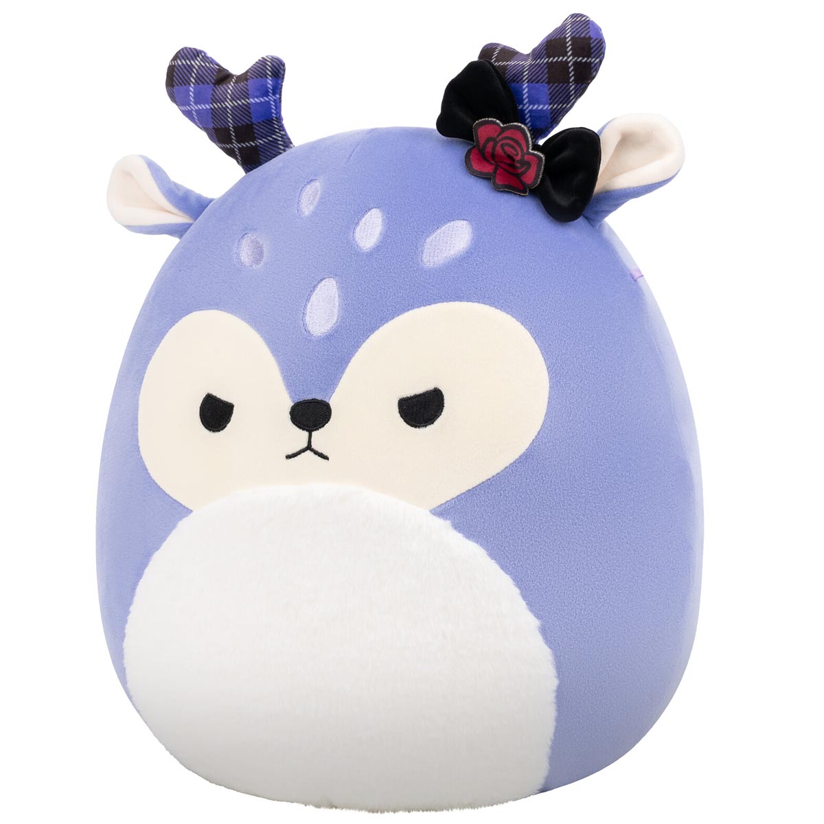 14-Inch Binoche the Purple Fawn with Plaid Antlers and Bow - Image 2