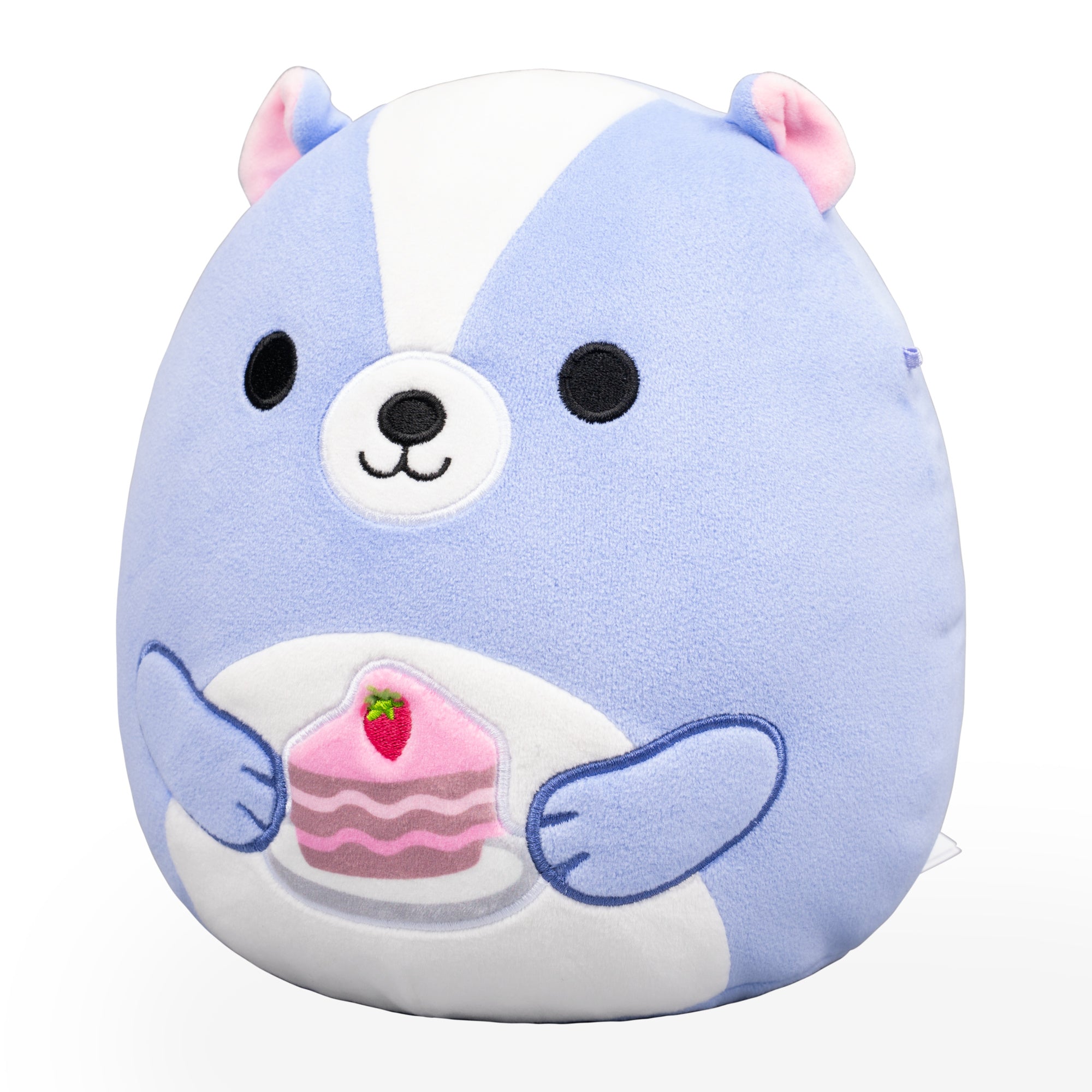 8-Inch Caspian the Lavender Skunk Holding Cake Slice - Image 2