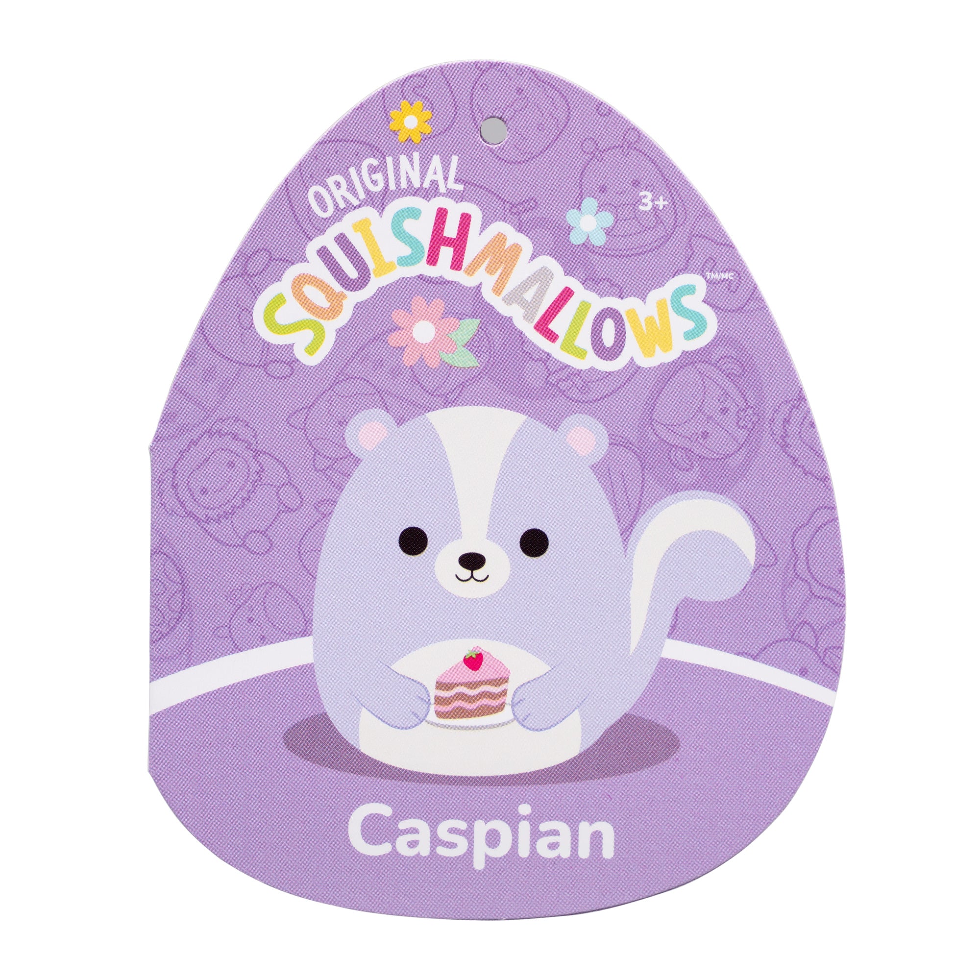 8-Inch Caspian the Lavender Skunk Holding Cake Slice - Image 5