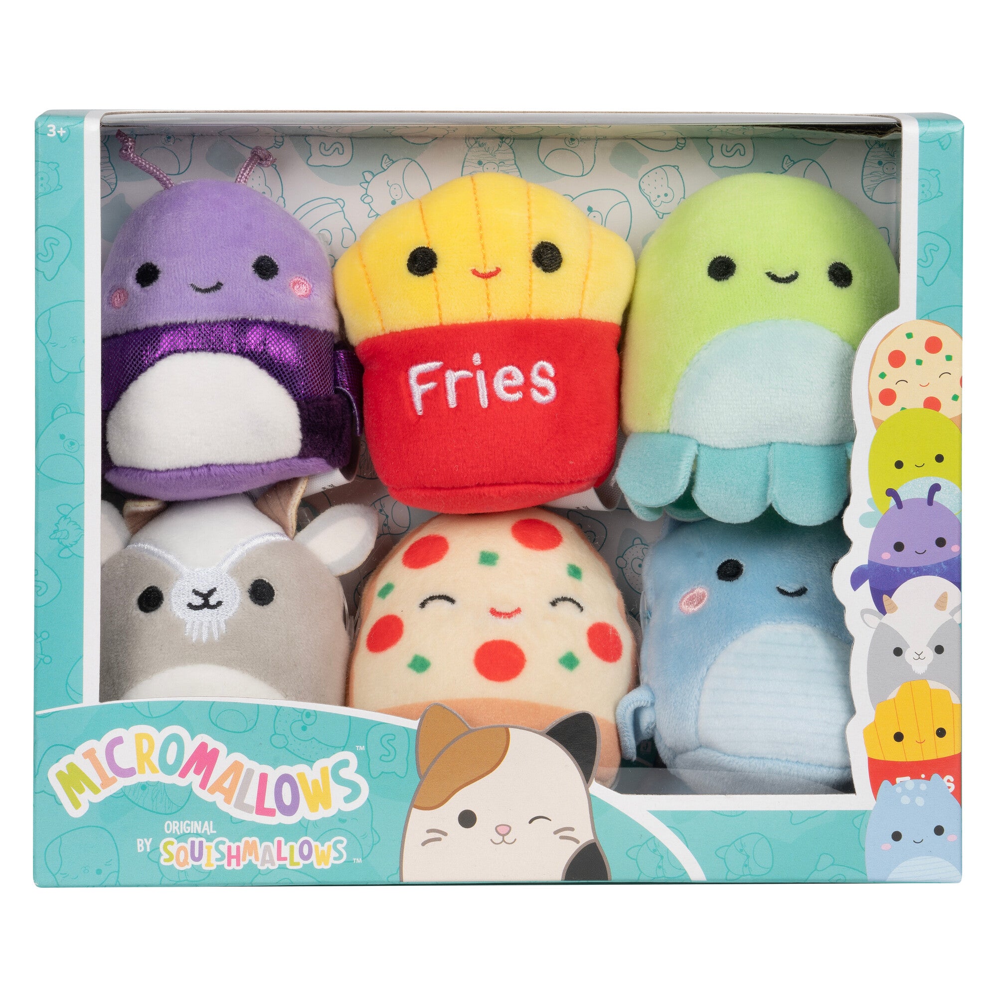 Micromallows 6-Pack – Axel Beetle. Lune Loch Ness Monster. Floyd French Fries. Orphie Octopus. Pep Pizza. Walker Goat - Image 2
