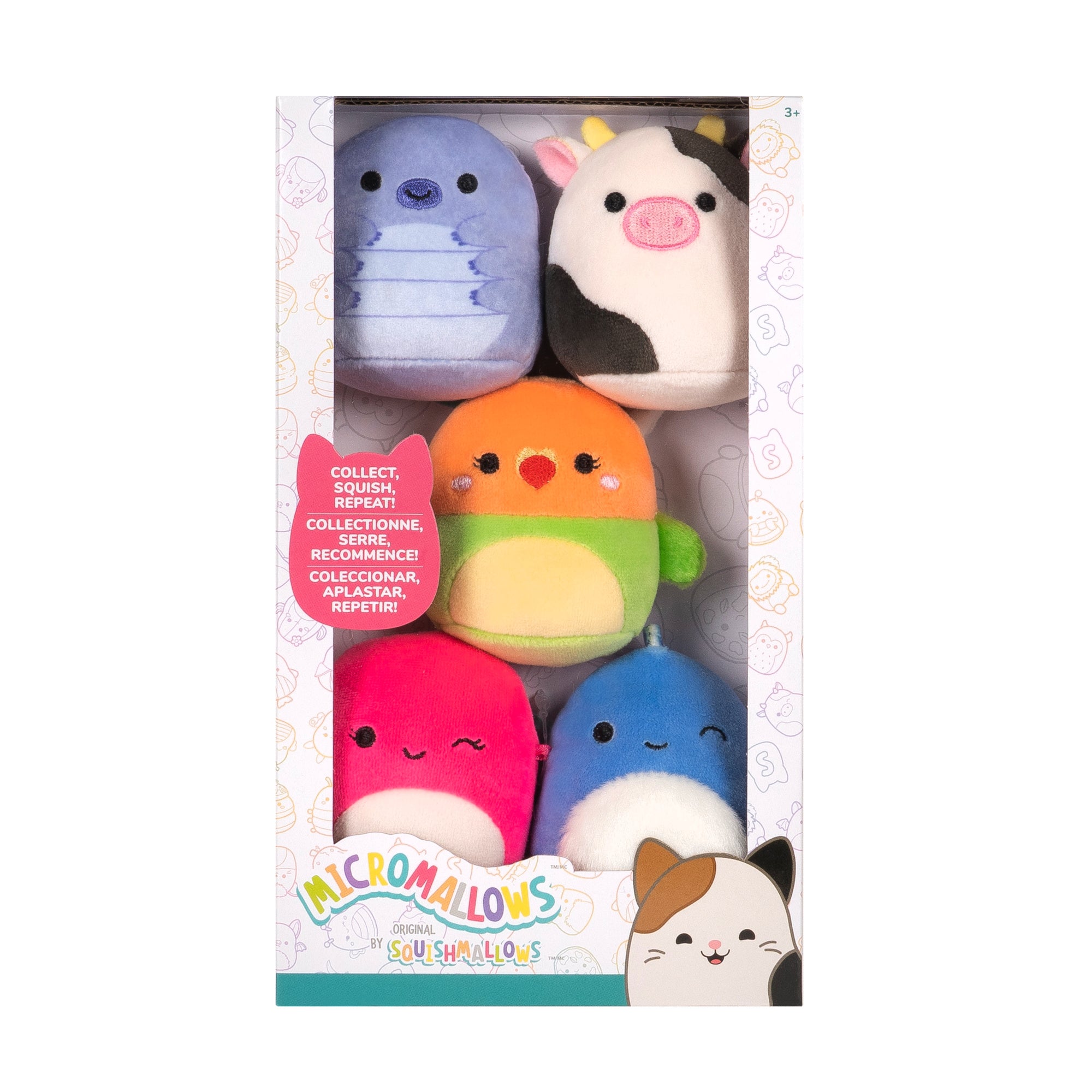 Micromallows 5-Pack - Tew Water Bear. Connor Cow. Plath Love Bird. Brody Dinosaur. Lasla Octopus - Image 2