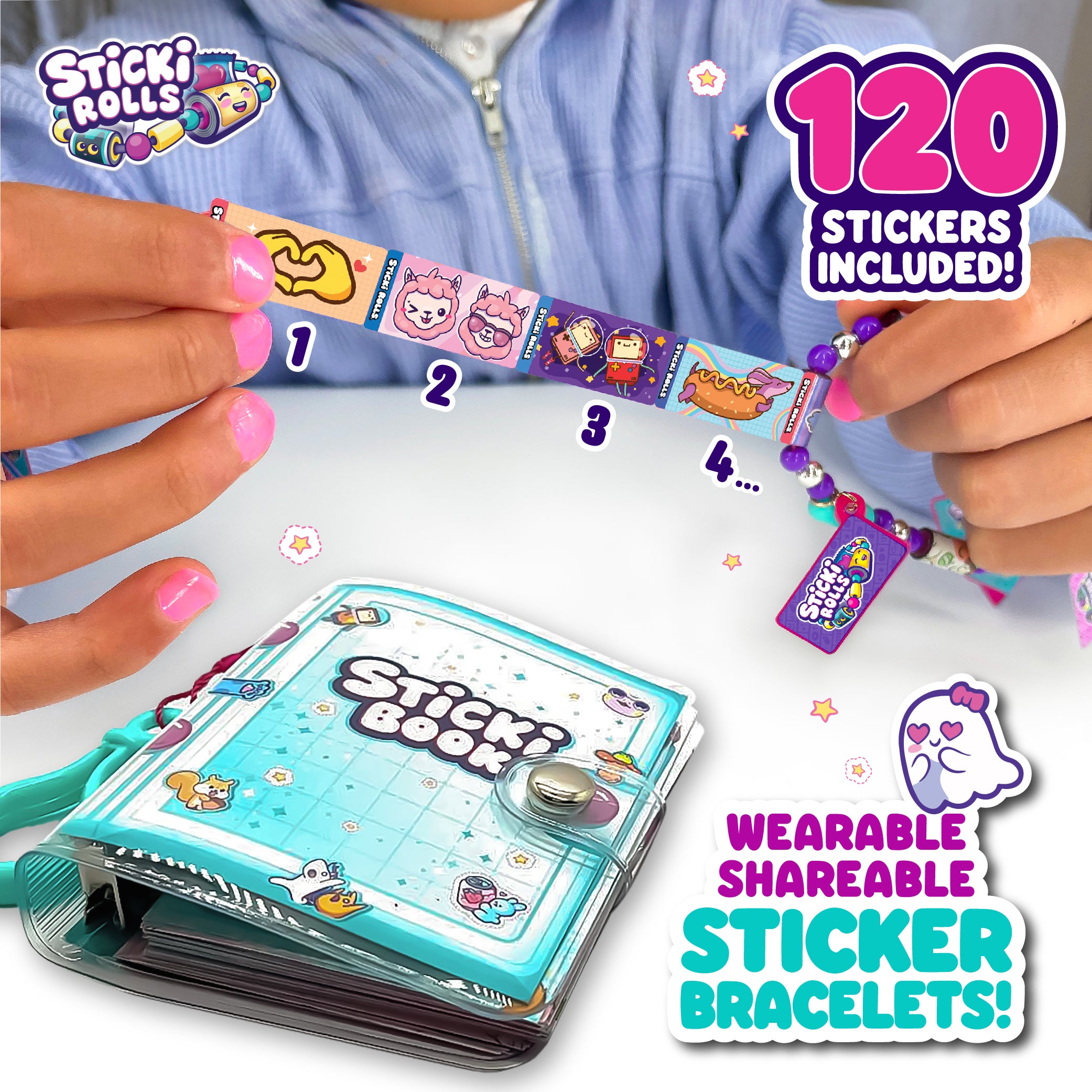 Sticki Rolls Sticki Book - Wearable & Shareable Sticker Bracelet + Collection Sticki Book - Image 2