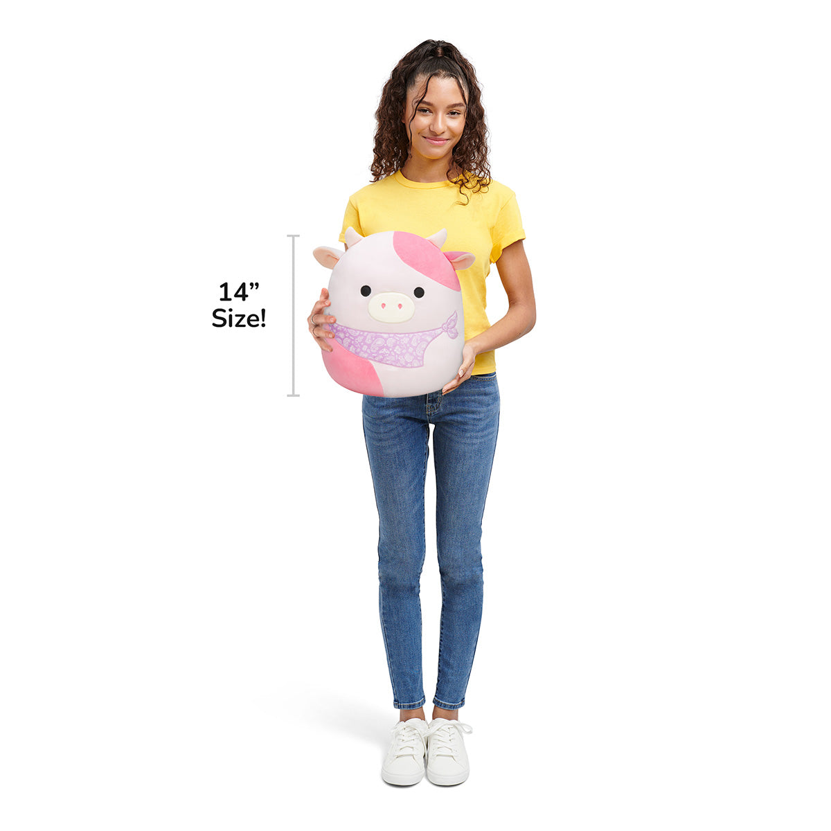 14-Inch Reshma the Light Pink Cow with Purple Bandana - Image 5