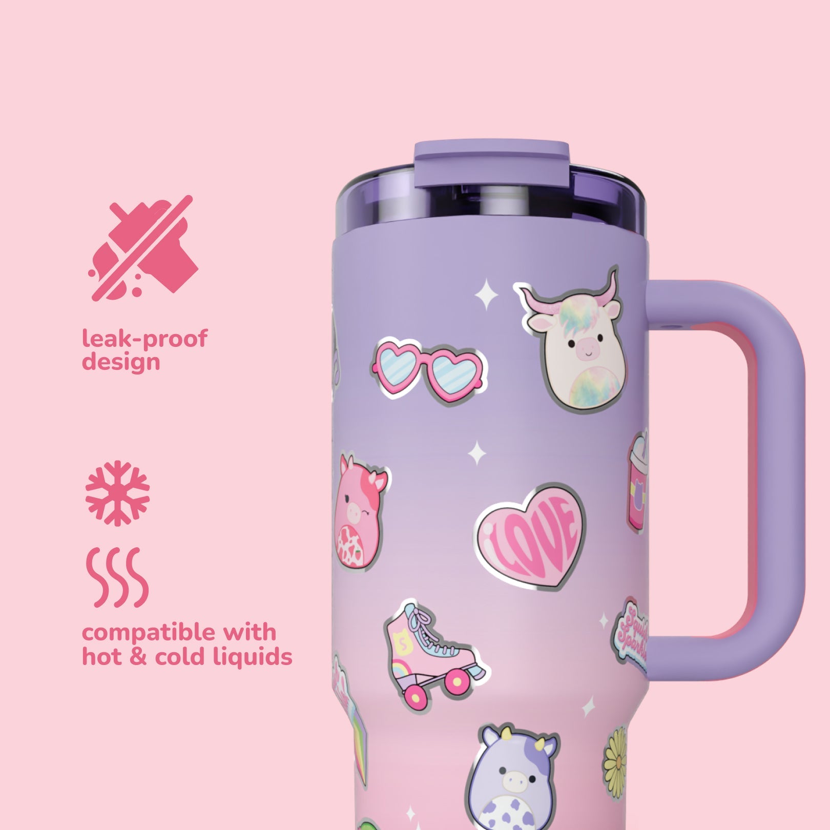 Squishmallows Sticker Bomb Tumbler with Straw - Image 10