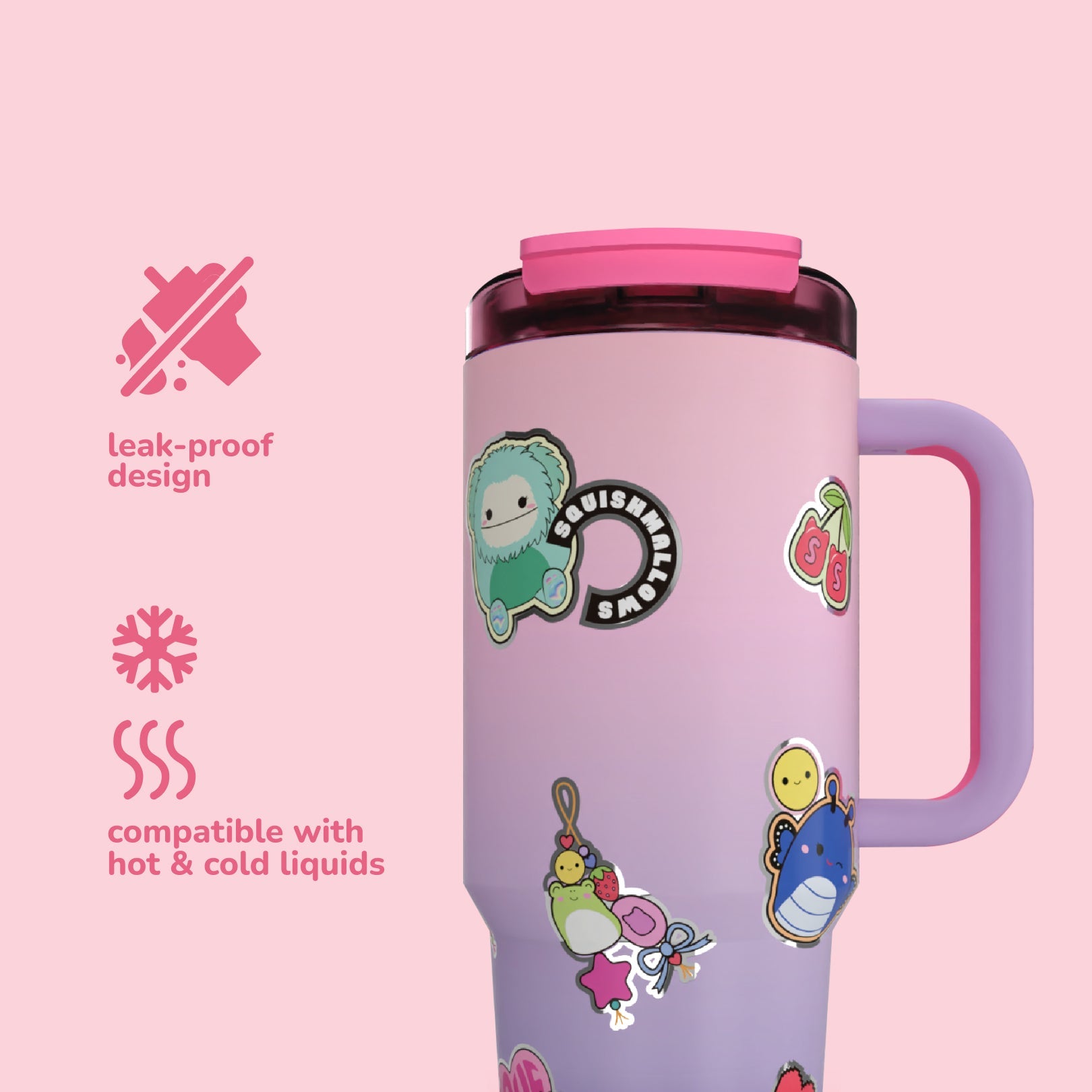 Squishmallows Sticker Bomb Tumbler with Straw - Image 4