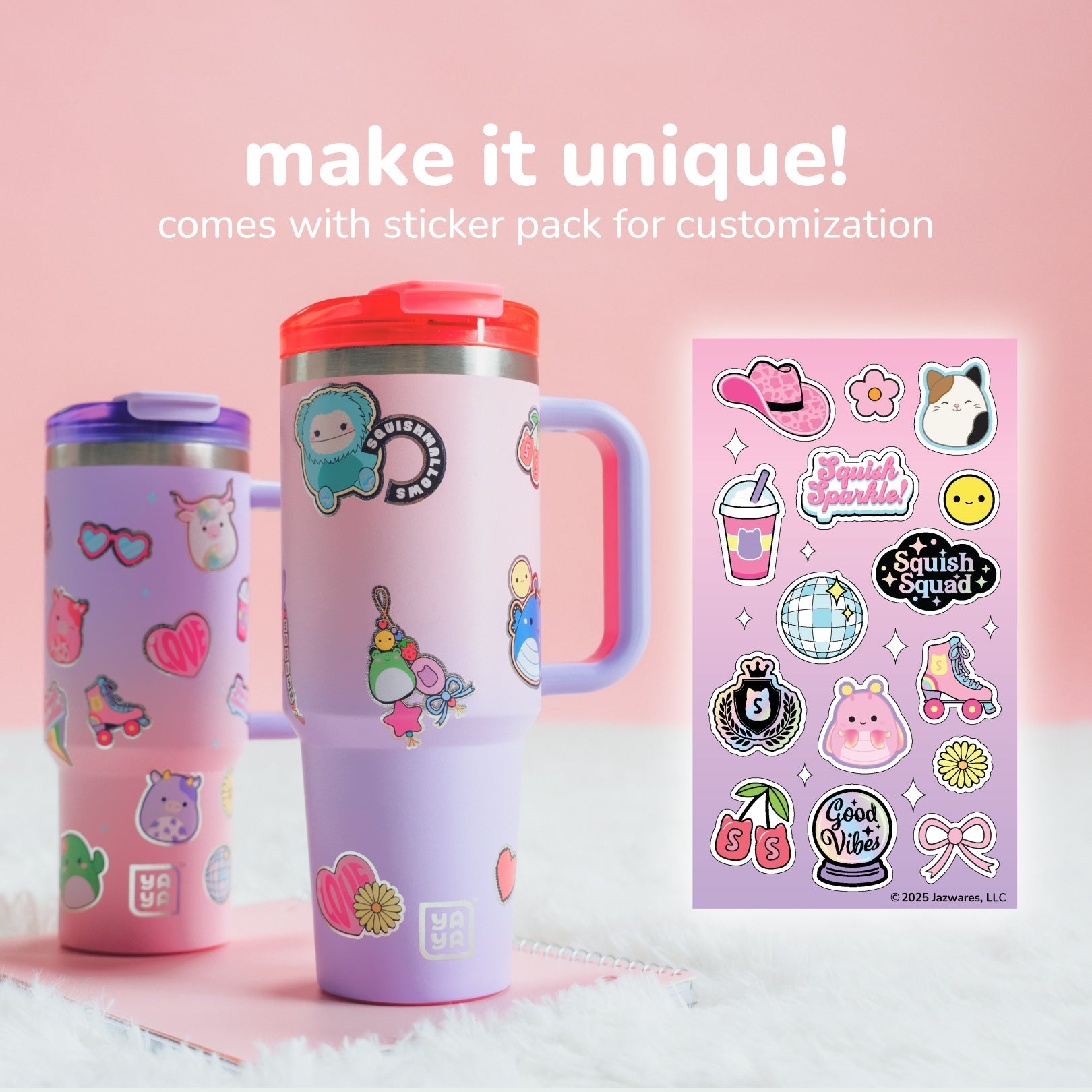 Squishmallows Sticker Bomb Tumbler with Straw - Image 5